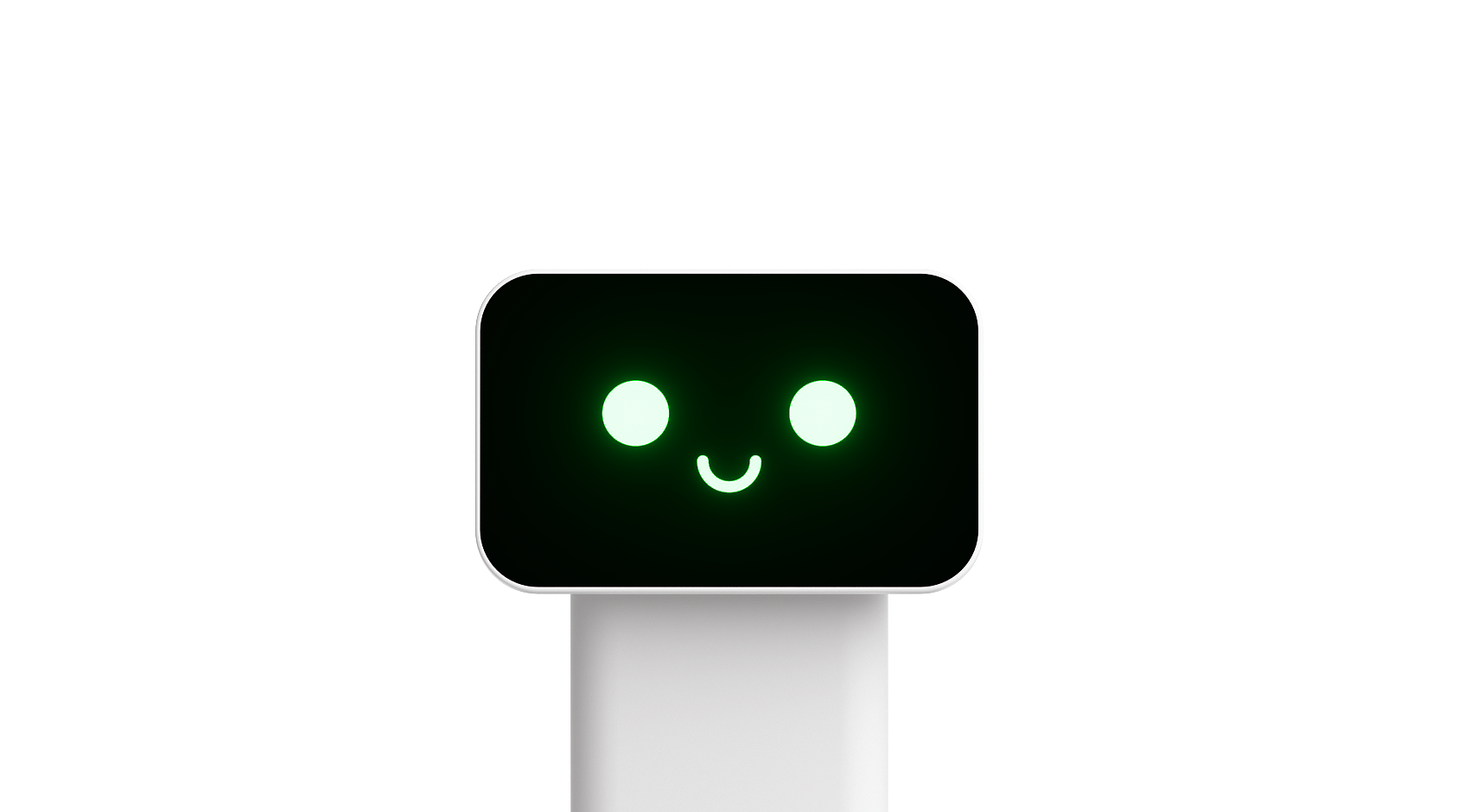 Robot solution display head with green light face