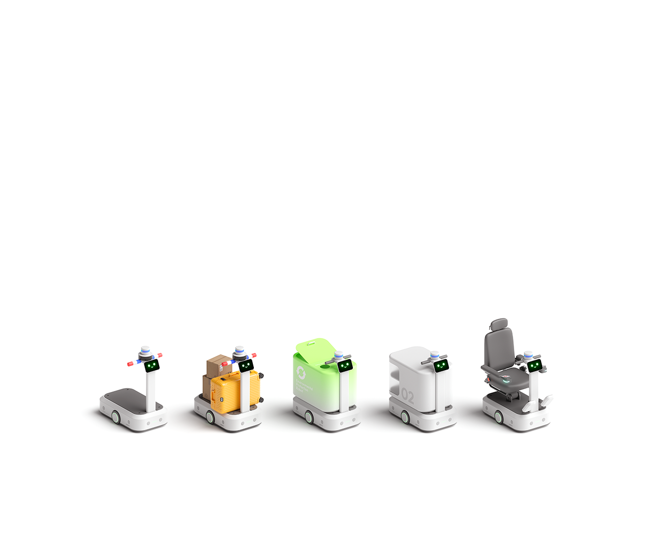 Five modular robot configurations